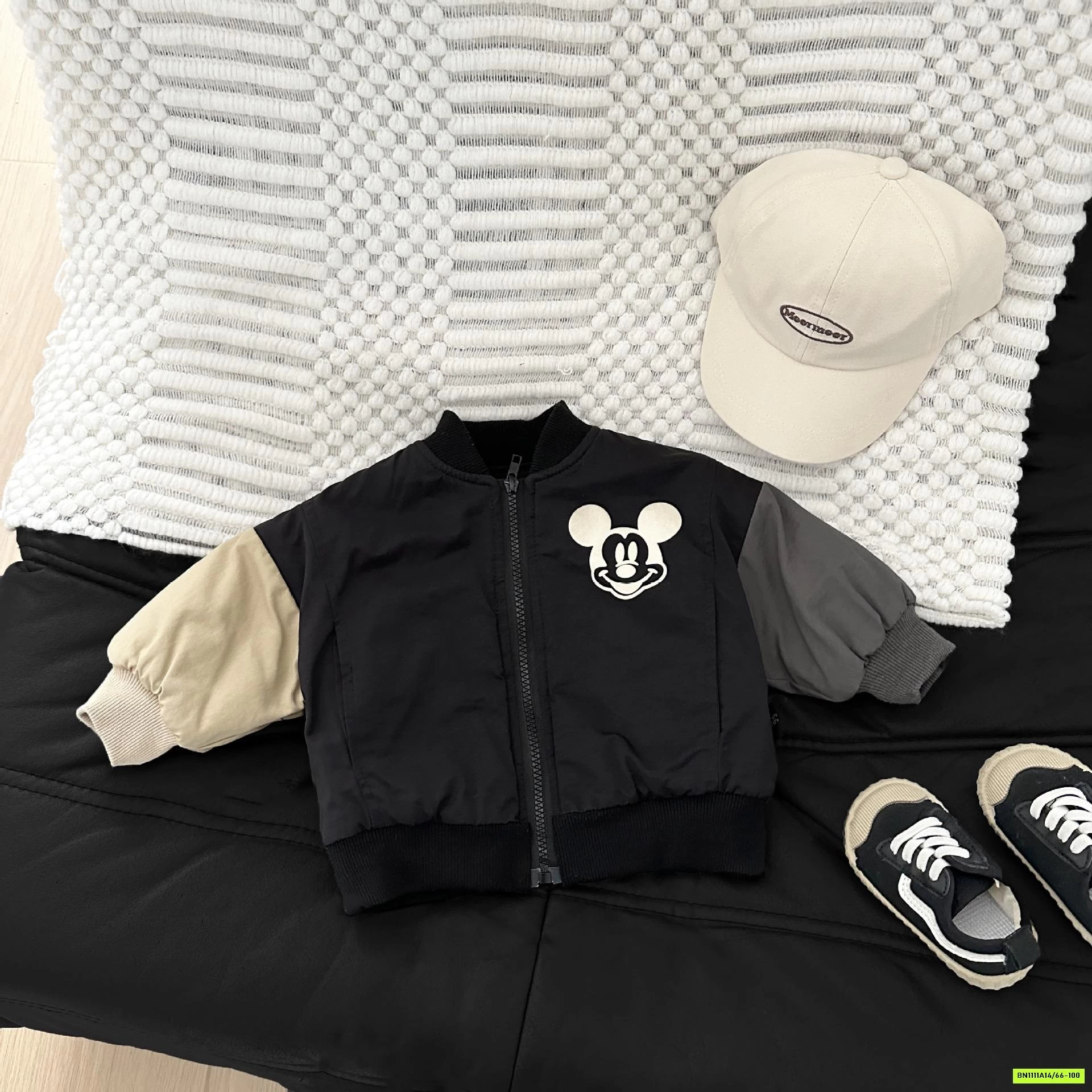 BOMBER MICKEY PHỐI MÀU TAY SZ NHÍ