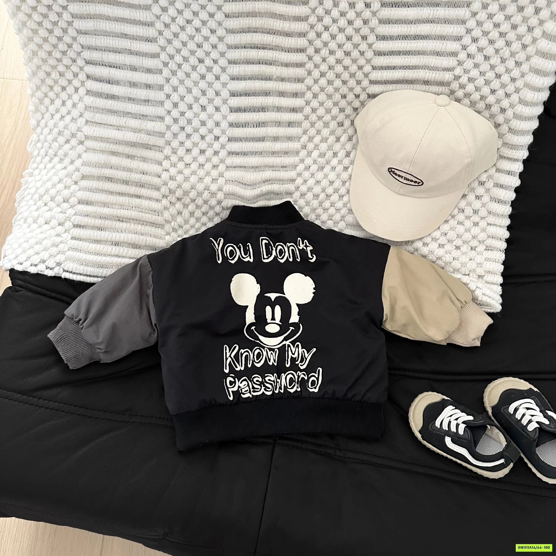 BOMBER MICKEY PHỐI MÀU TAY SZ NHÍ