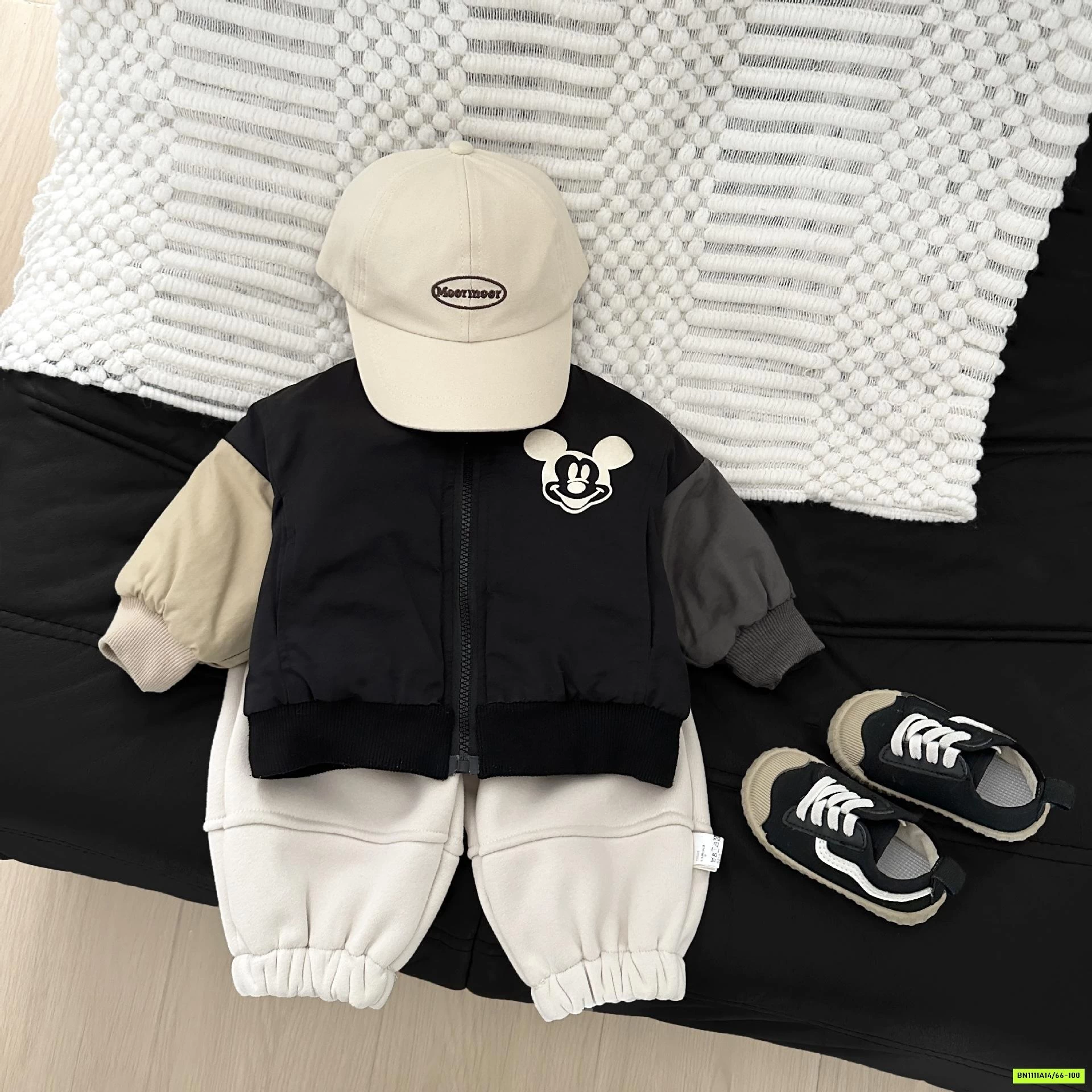 BOMBER MICKEY PHỐI MÀU TAY SZ NHÍ