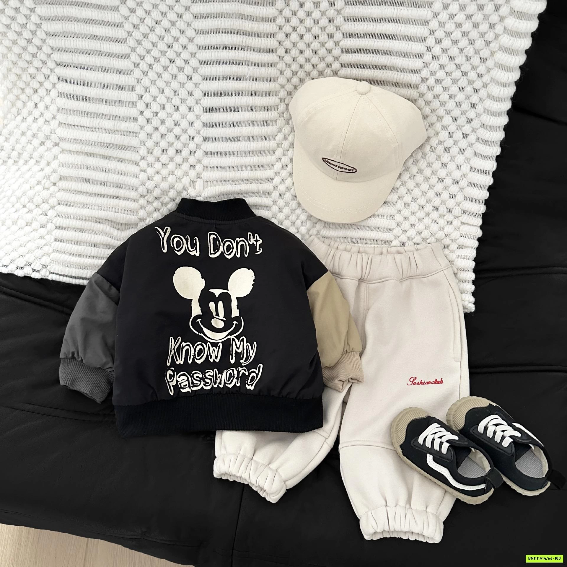 BOMBER MICKEY PHỐI MÀU TAY SZ NHÍ