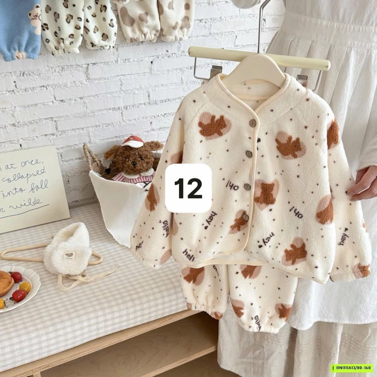 PIZAMA NỈ BÔNG HỌA TIẾT