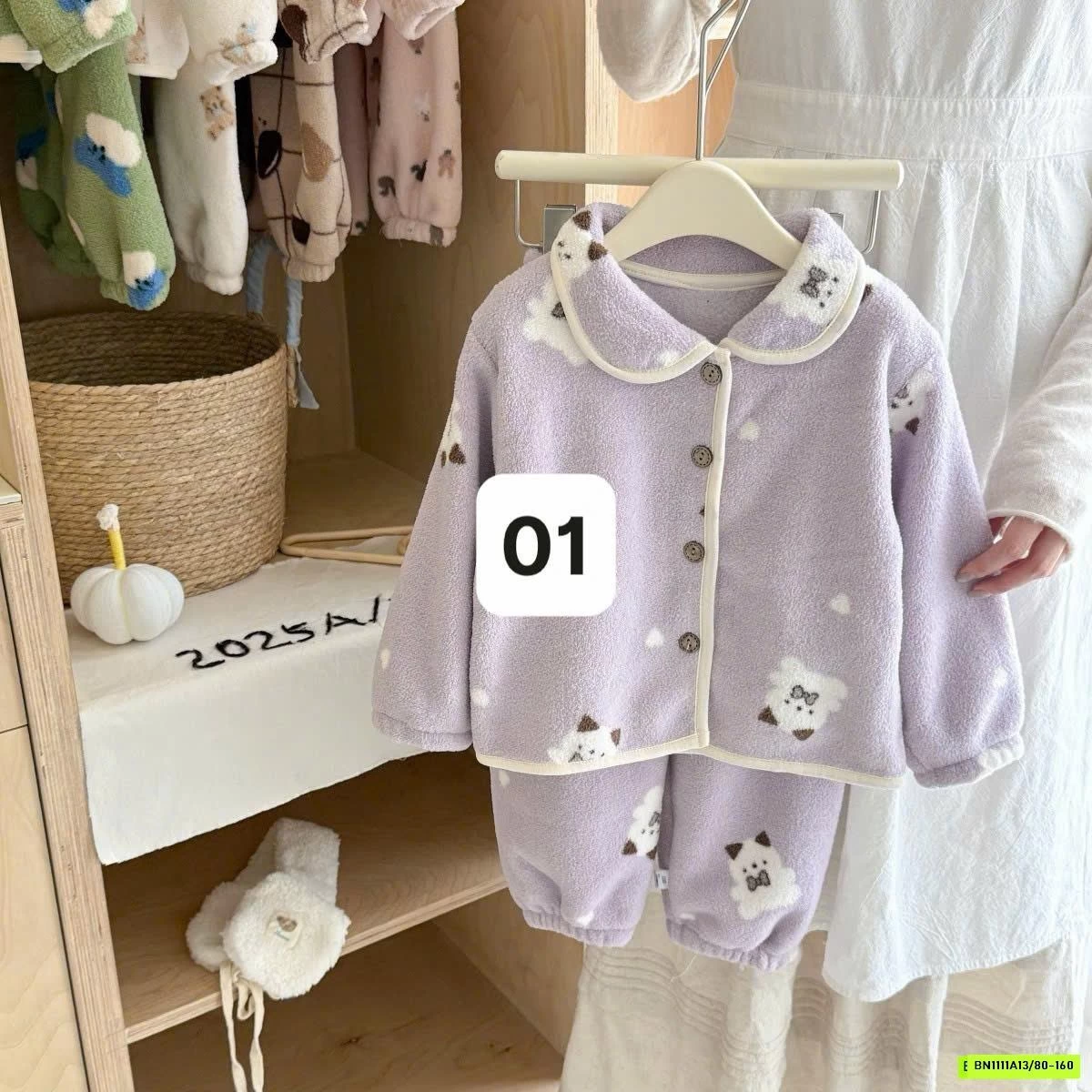 PIZAMA NỈ BÔNG HỌA TIẾT