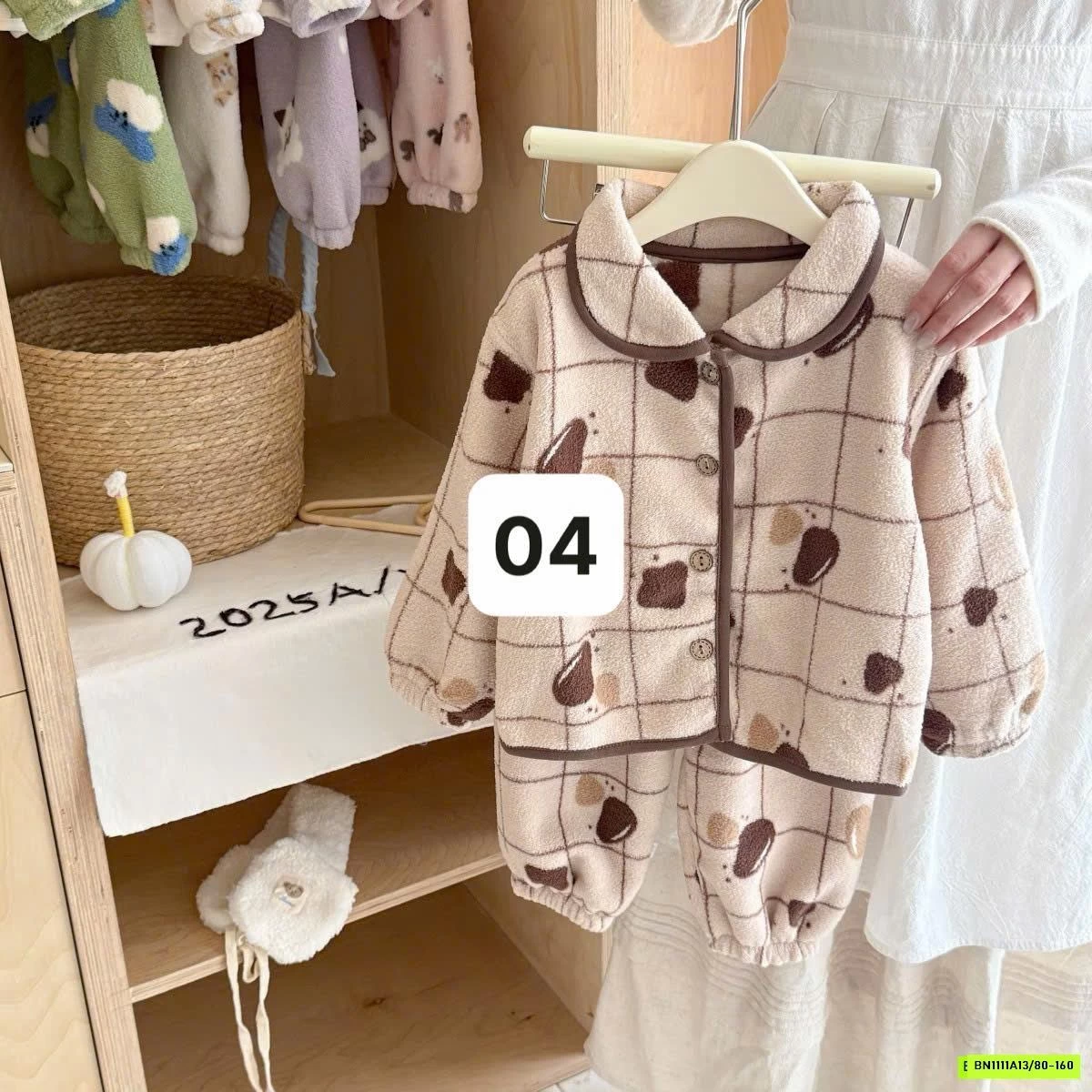 PIZAMA NỈ BÔNG HỌA TIẾT