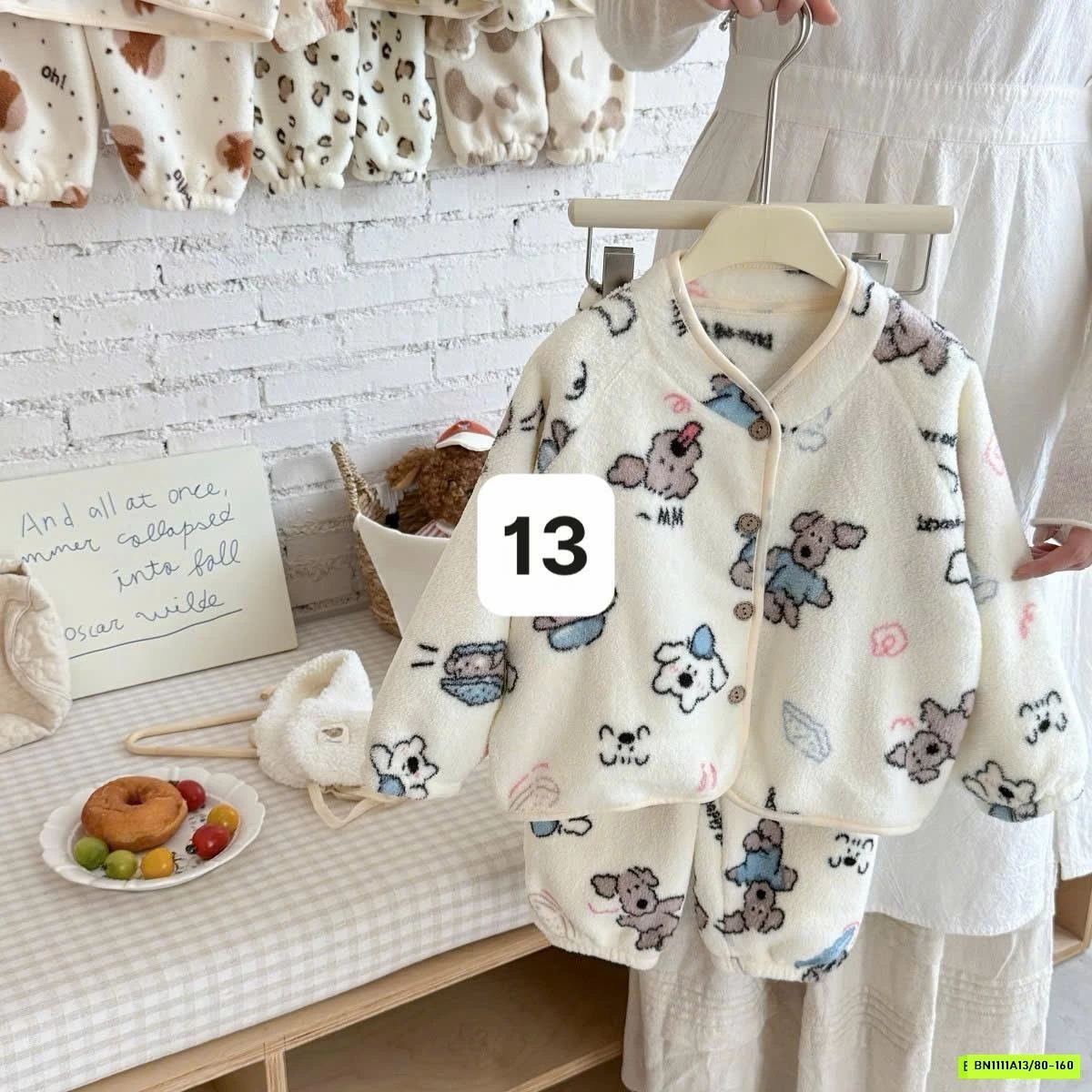 PIZAMA NỈ BÔNG HỌA TIẾT