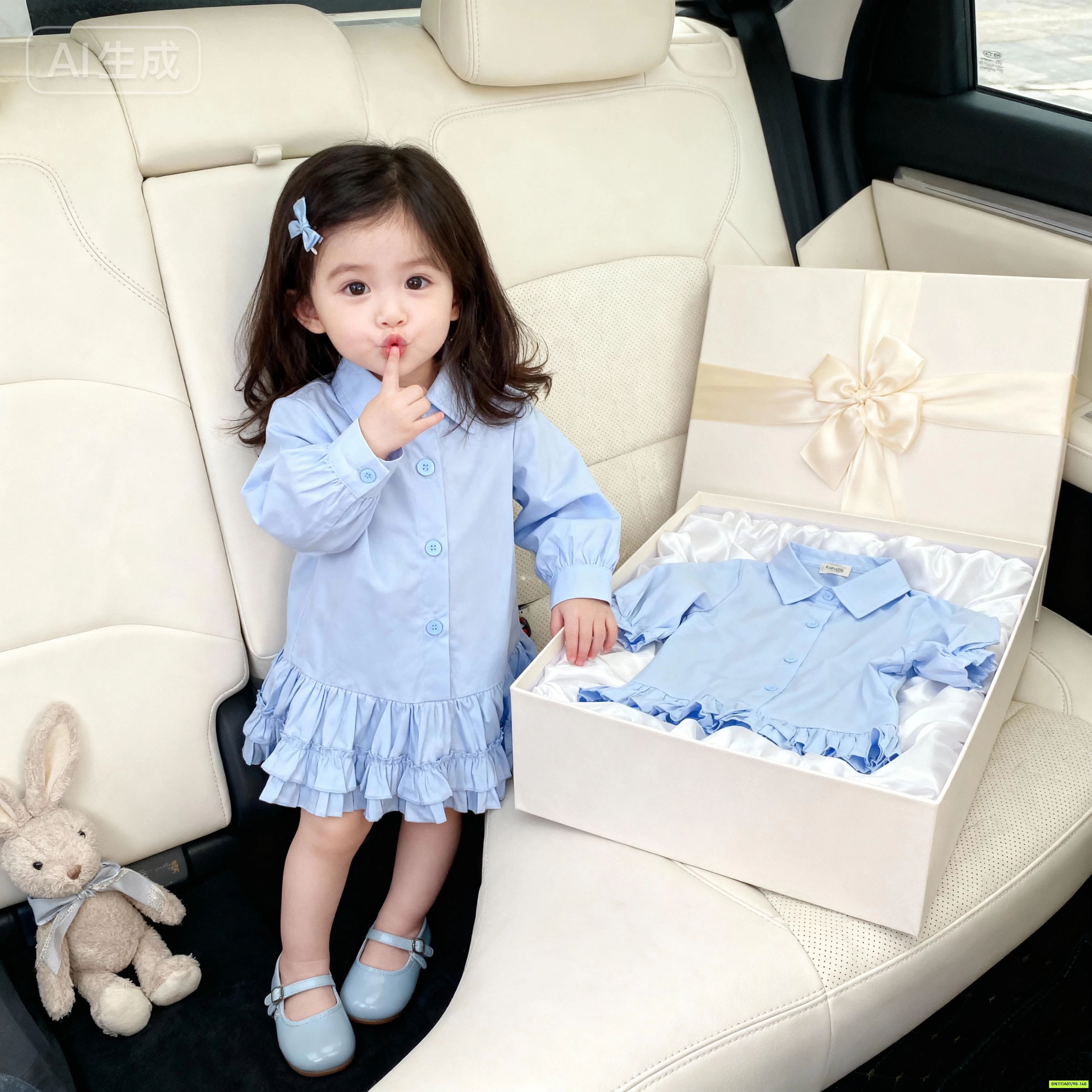 ĐẦM SƠ MI XANH ĐUÔI CÁ XẾP LY PREMIUM