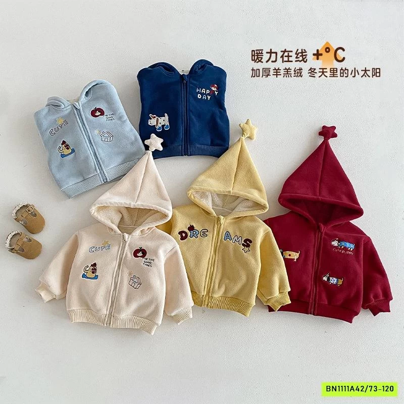 KHOÁC NỈ LÓT LÔNG CỪU THÊU CÚN