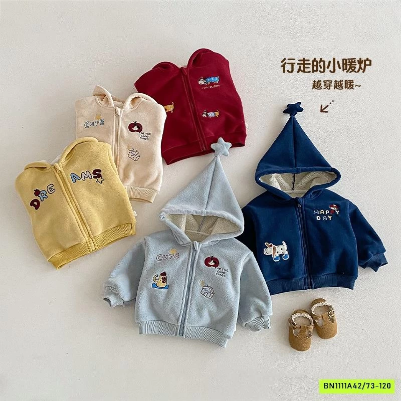 KHOÁC NỈ LÓT LÔNG CỪU THÊU CÚN