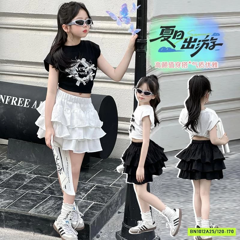 CROPTOP GẮN NƠ MIX CV XẾP TẦNG