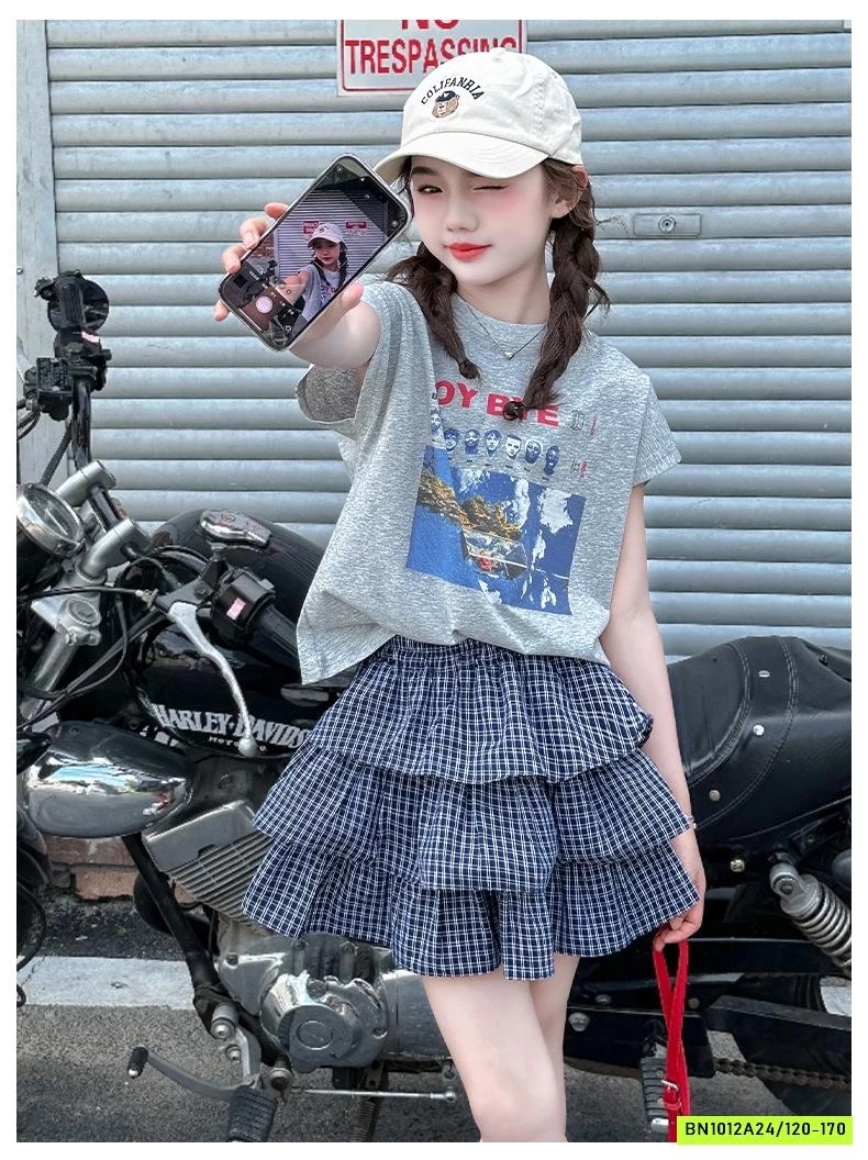 ÁO XÁM MIX CV CARO XẾP TẦNG