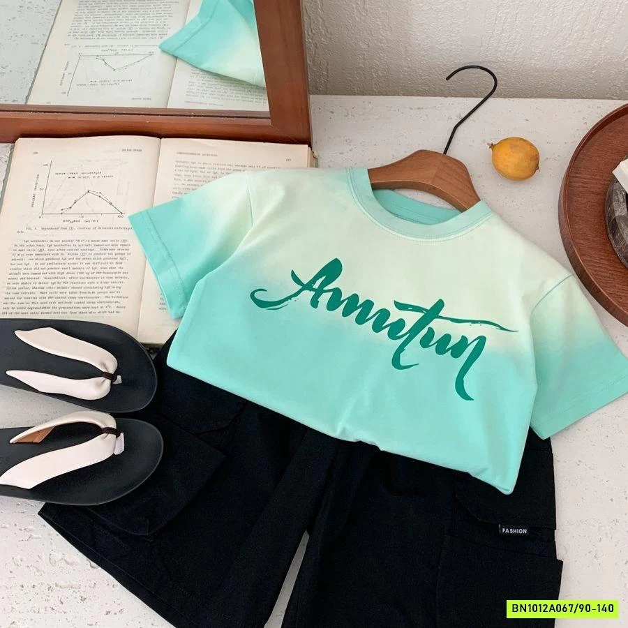 ÁO THUN XANH LOANG IN CHỮ