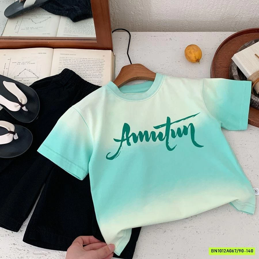 ÁO THUN XANH LOANG IN CHỮ