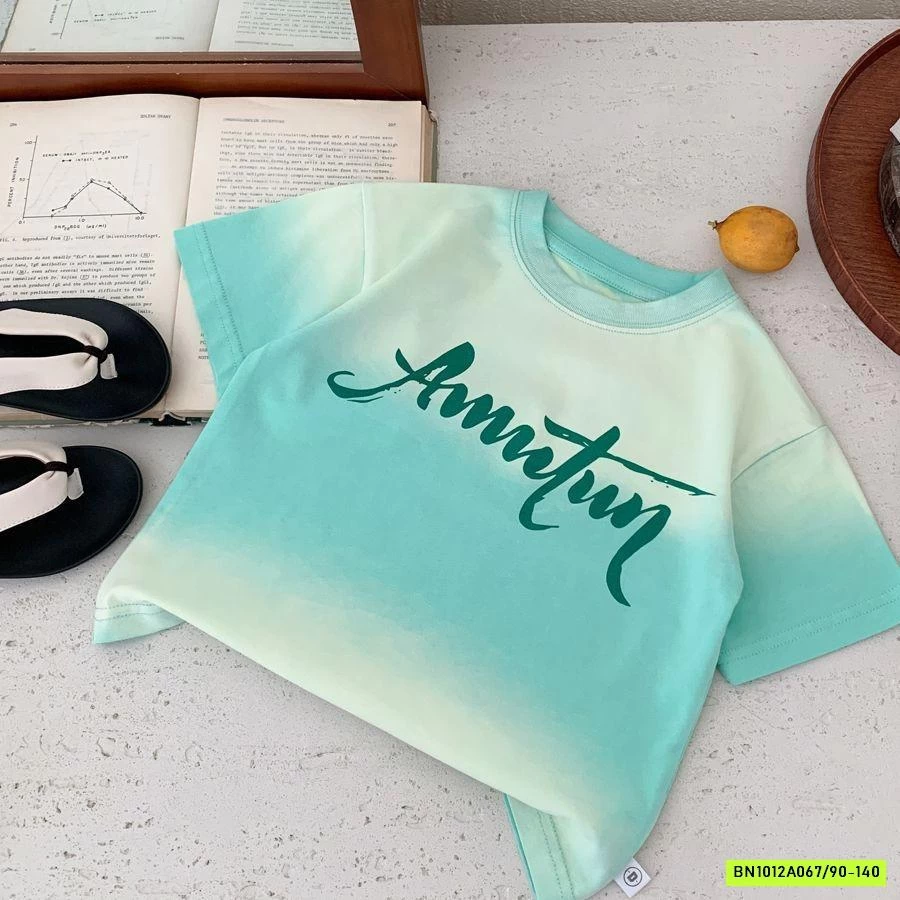 ÁO THUN XANH LOANG IN CHỮ