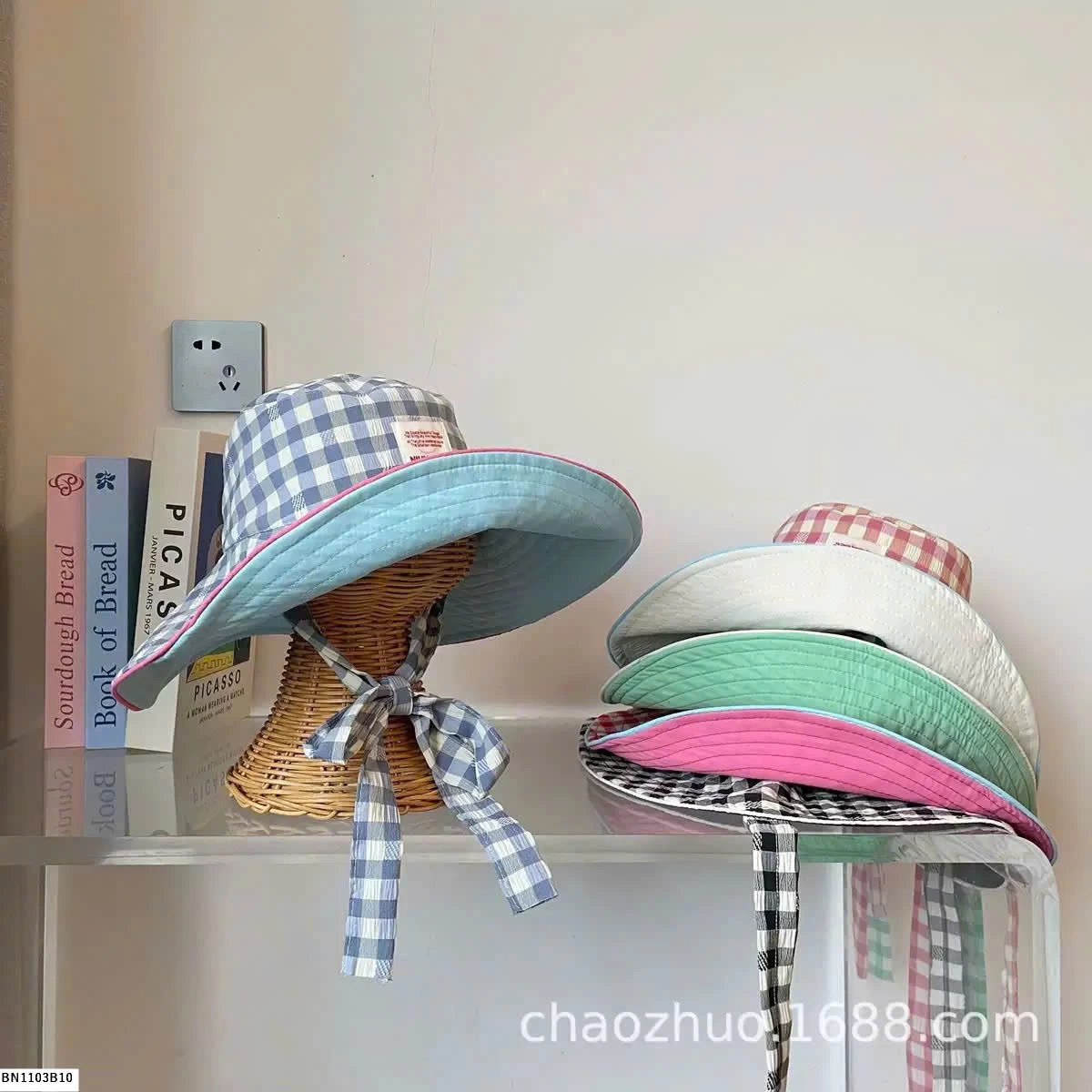 MŨ VÀNH KẺ CARO PHỐI MÀU