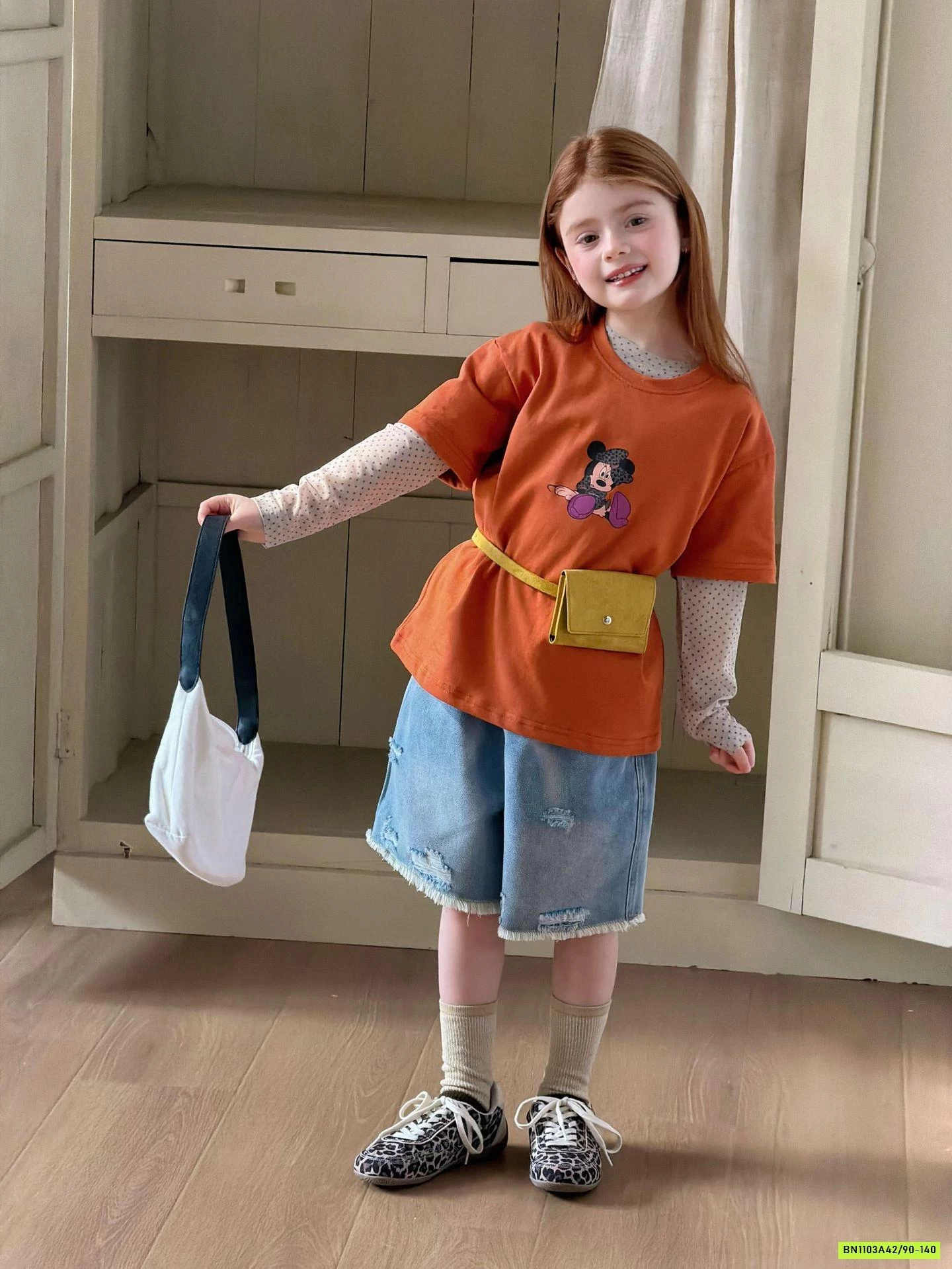 ÁO CAM MIX SHORT JEANS RÁCH