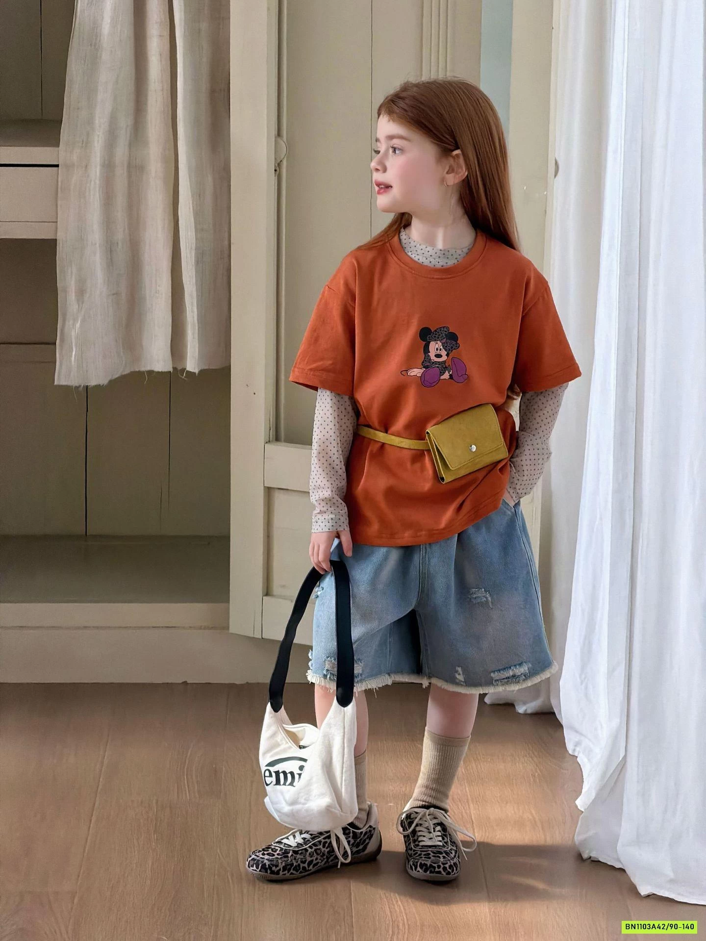 ÁO CAM MIX SHORT JEANS RÁCH