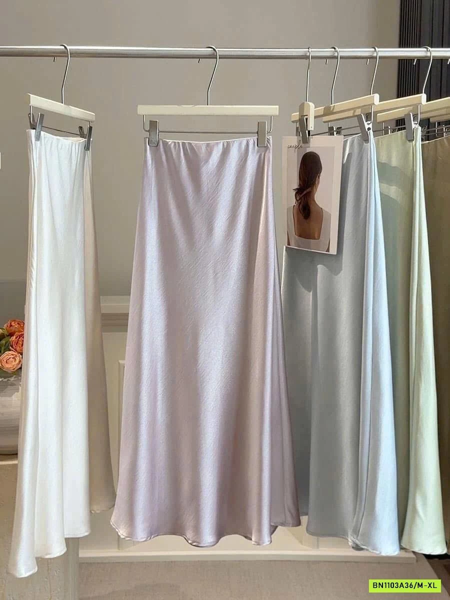 CHÂN VÁY LỤA SATIN ĐUÔI CÁ