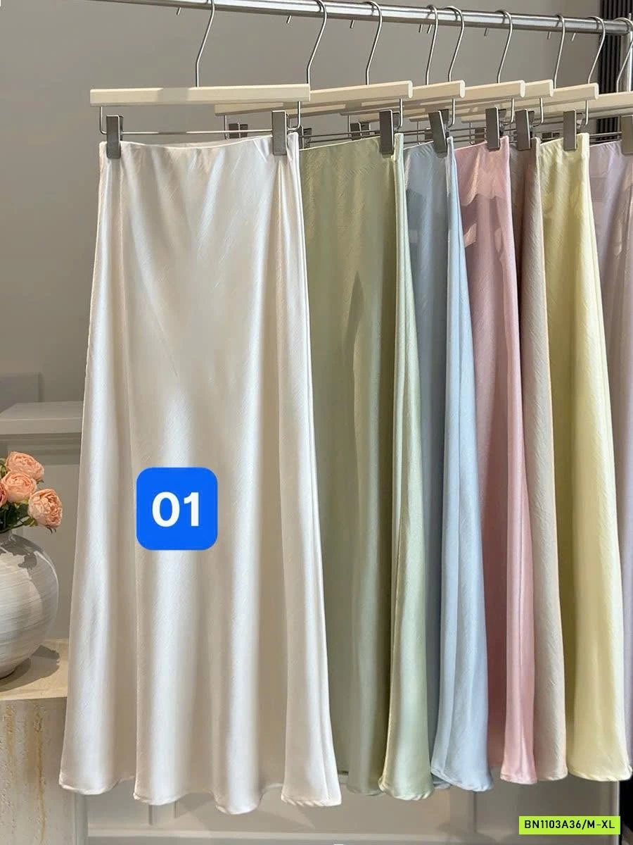 CHÂN VÁY LỤA SATIN ĐUÔI CÁ