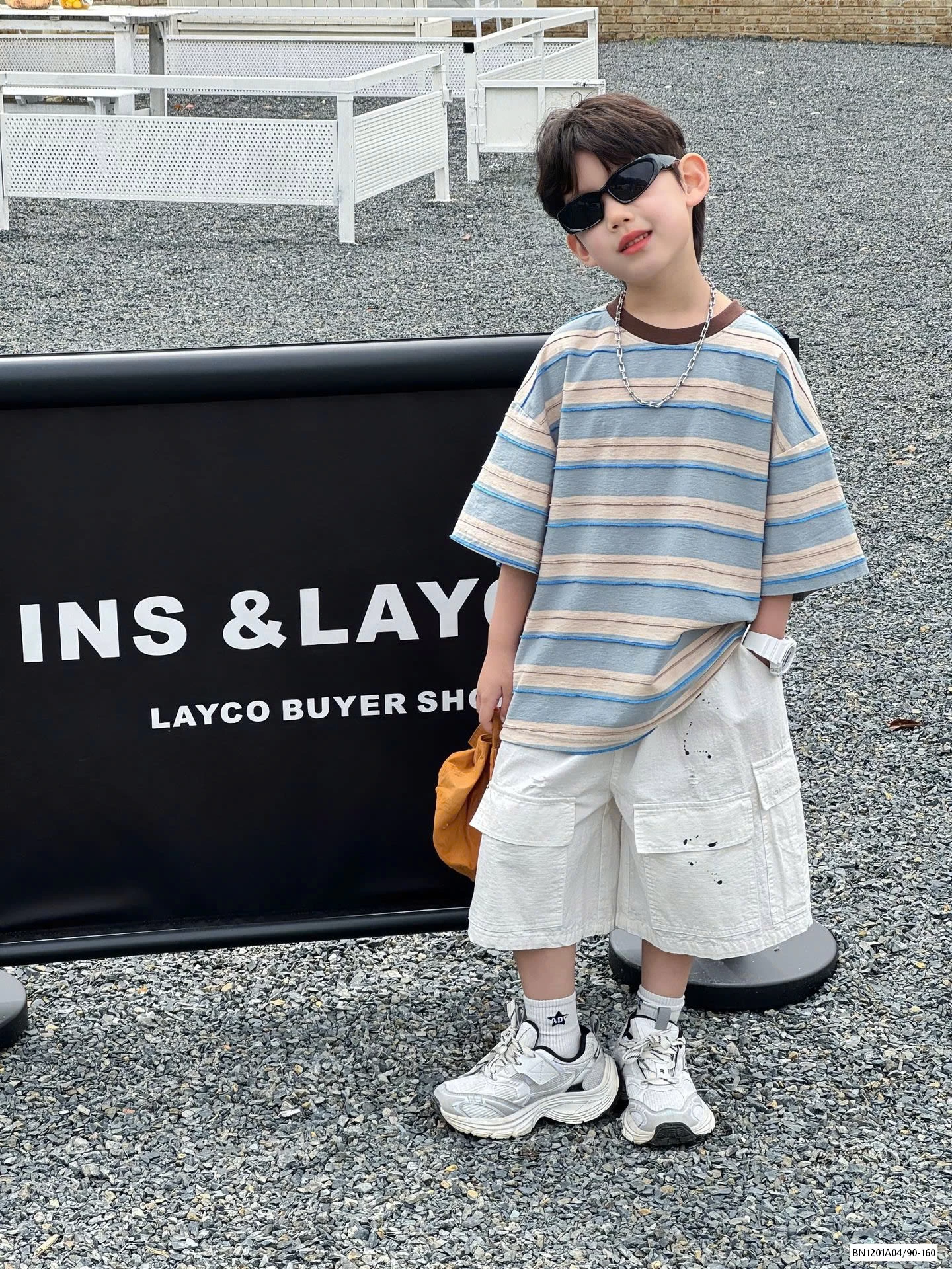 ÁO KẺ MIX SHORT VẢY SƠN