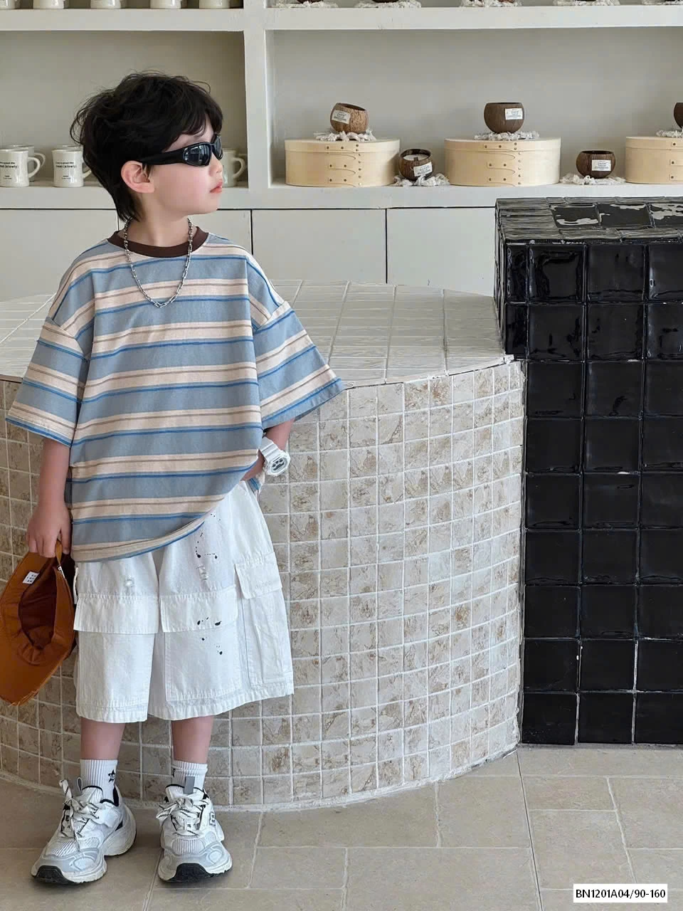 ÁO KẺ MIX SHORT VẢY SƠN