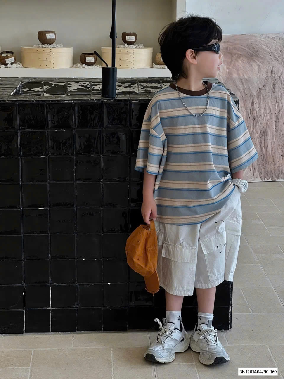 ÁO KẺ MIX SHORT VẢY SƠN