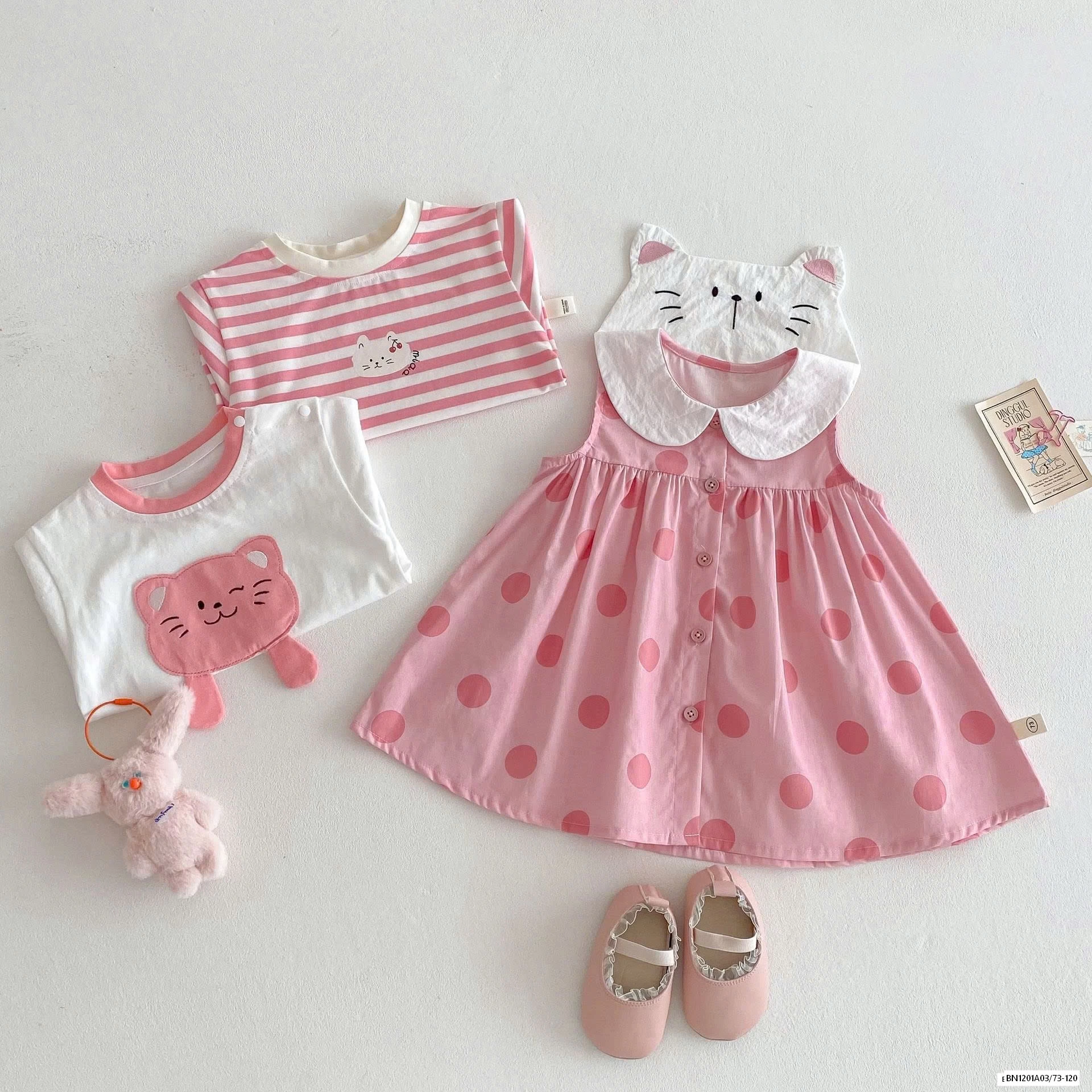 SÉT VÁY ÁO YẾM HOẠ TIẾT MÈO KUTE