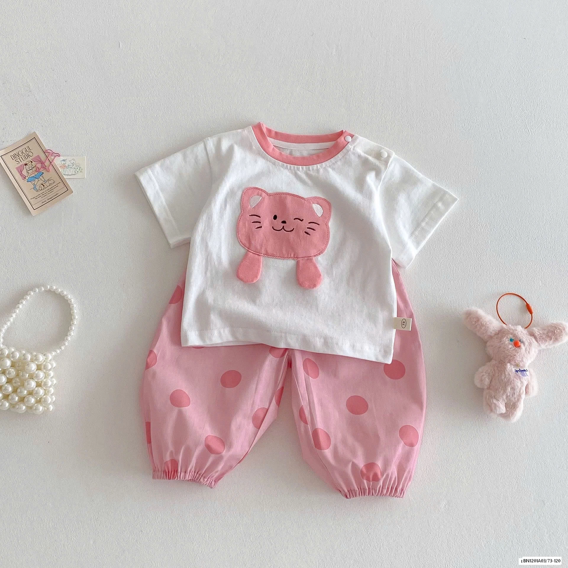 SÉT VÁY ÁO YẾM HOẠ TIẾT MÈO KUTE