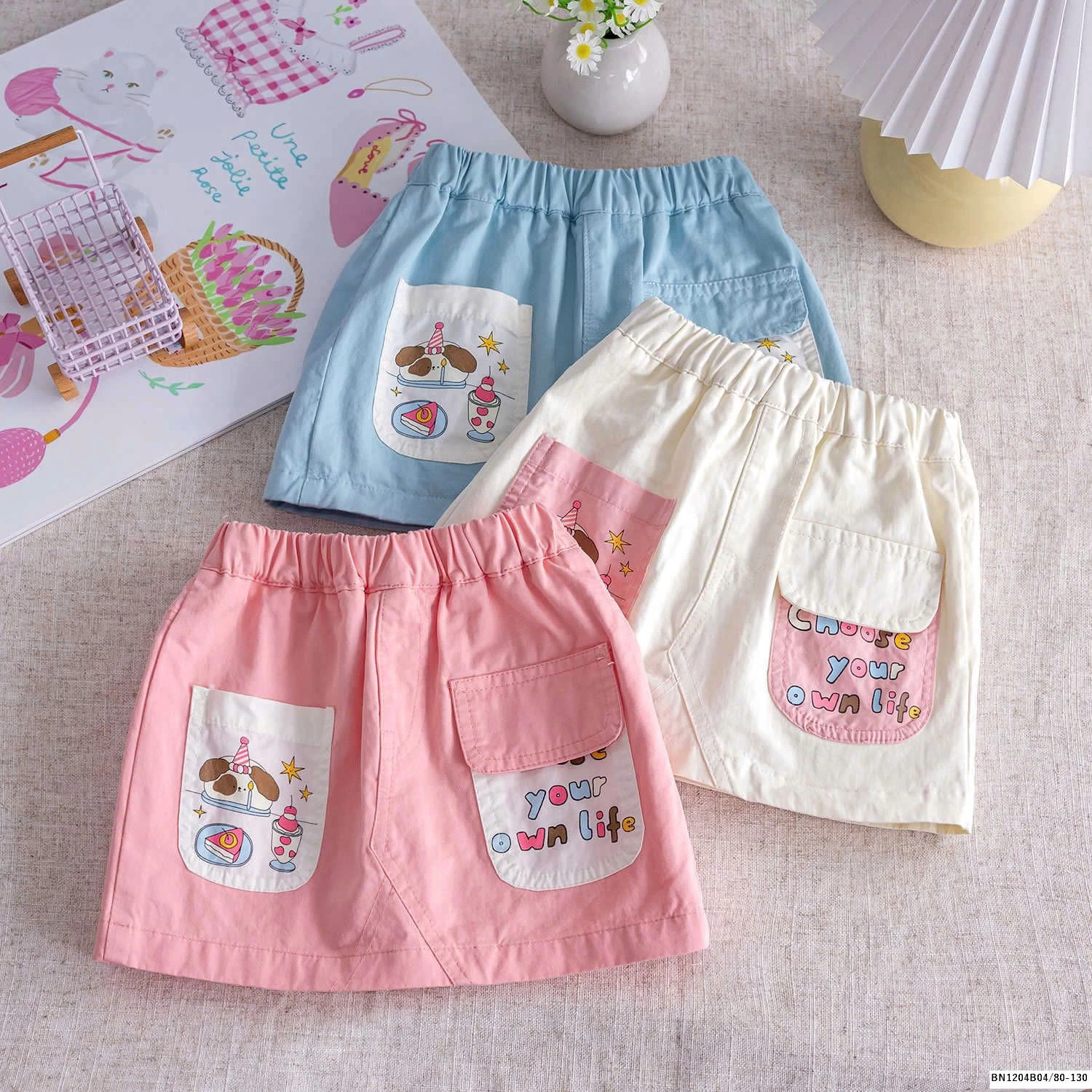 QUẦN VÁY HOẠT HÌNH BÉ GÁI