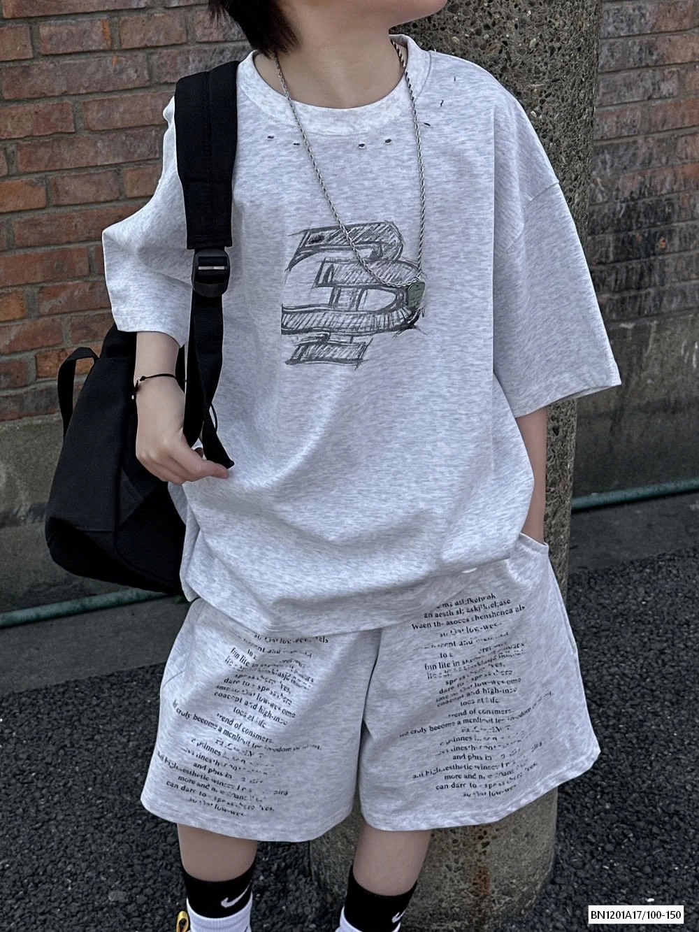 BỘ COTTON XÁM IN CHỮ