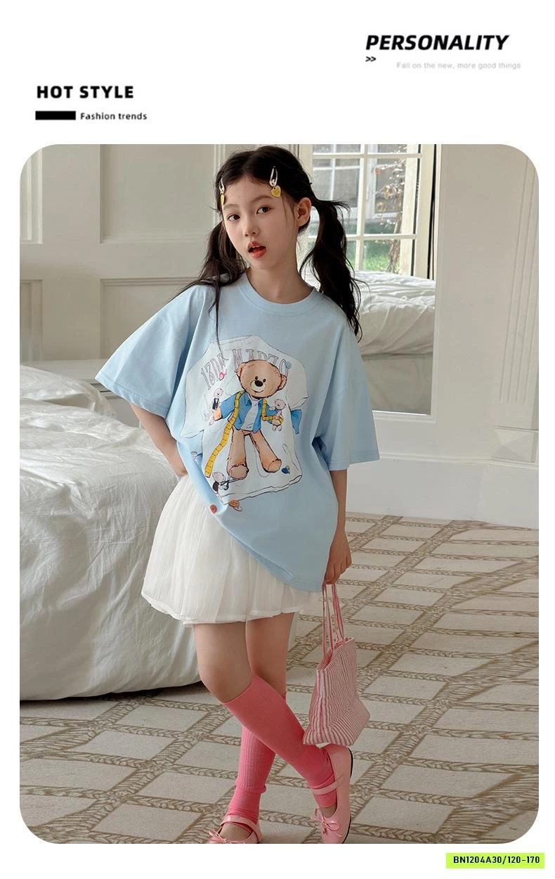 ÁO HỒNG GẤU MIX CV VOAN