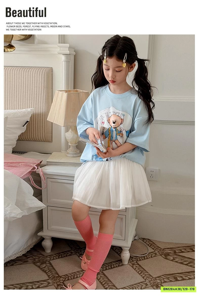 ÁO HỒNG GẤU MIX CV VOAN