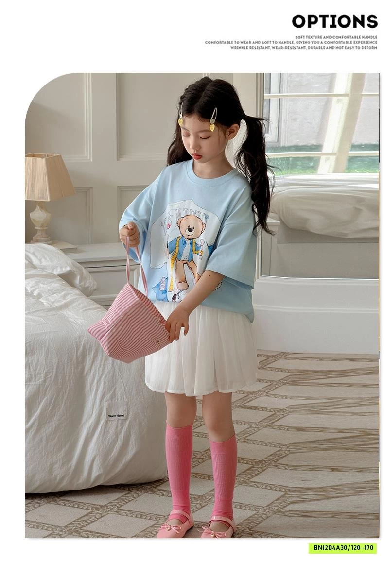 ÁO HỒNG GẤU MIX CV VOAN