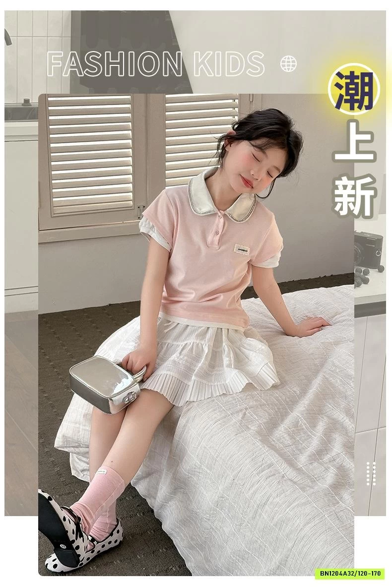 POLO HỒNG MIX CV TRẮNG