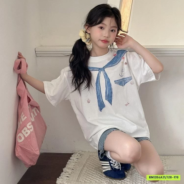 ÁO IN HÌNH KHĂN MIX SHORT JEANS GẮN ĐÁ