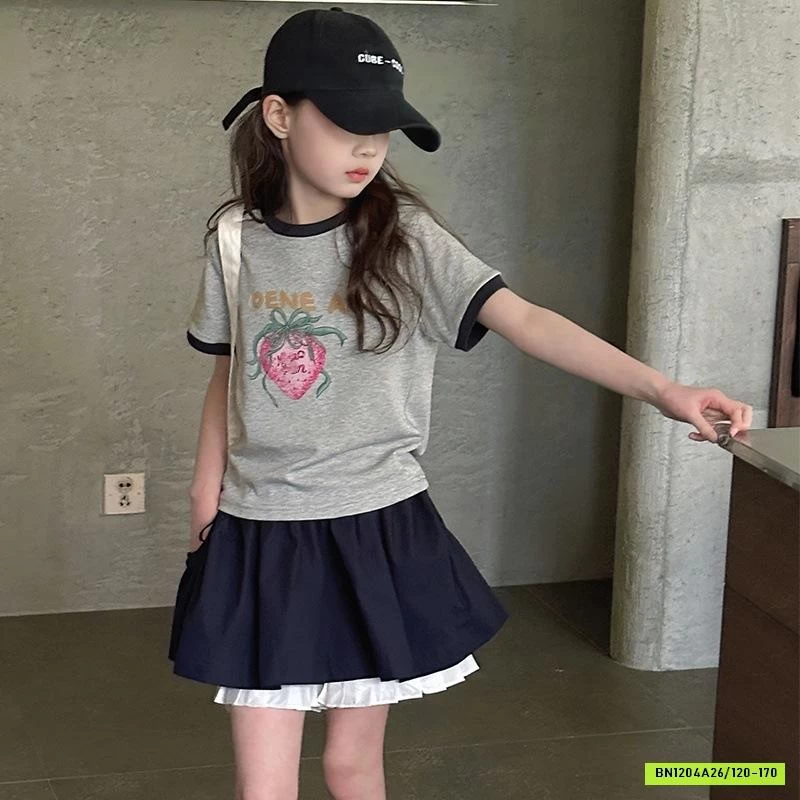 ÁO THUN DÂU TÂY PHỐI VIỀN TAY