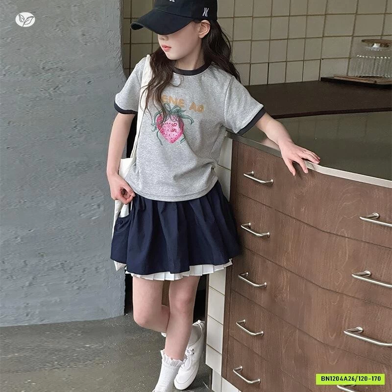 ÁO THUN DÂU TÂY PHỐI VIỀN TAY