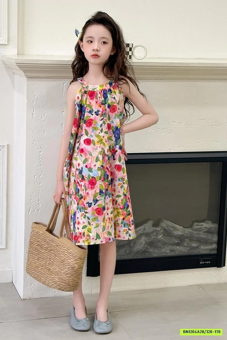 ĐẦM MAXI HOA CỔ YẾM