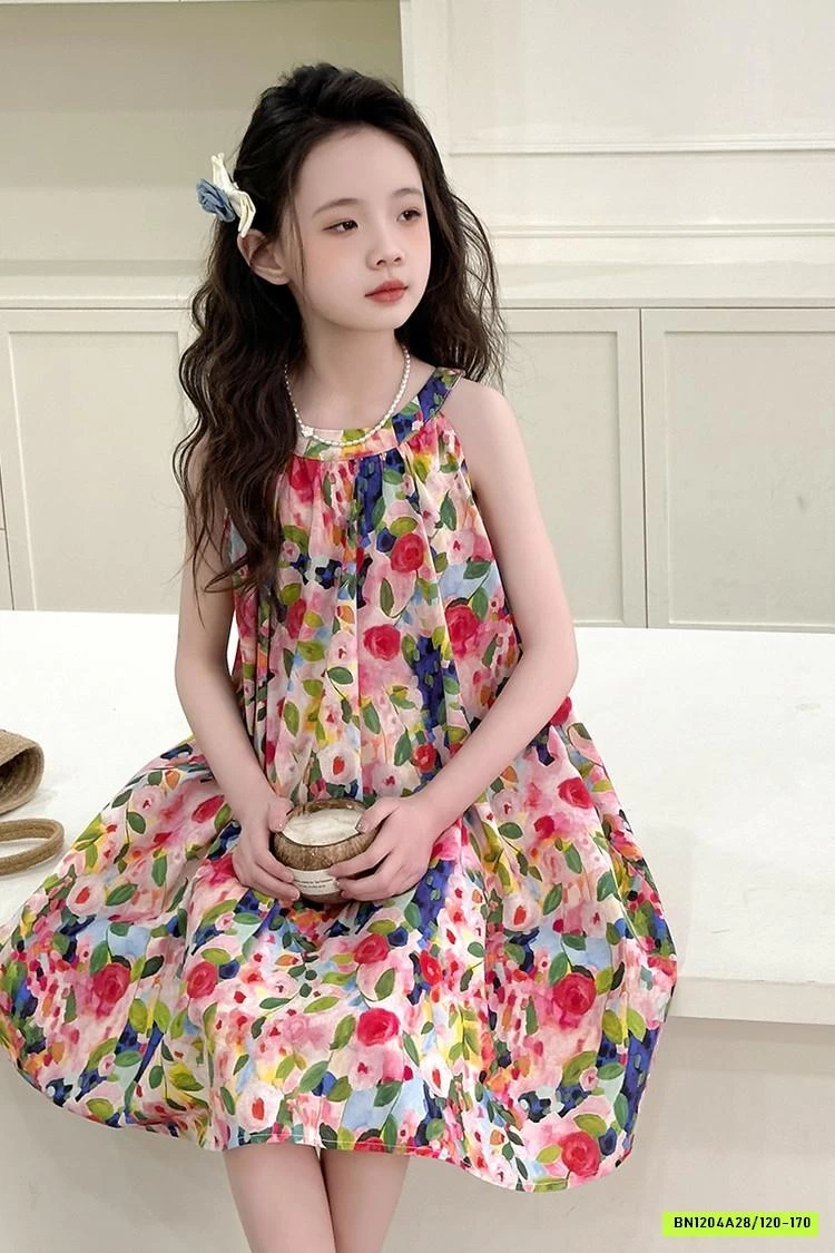 ĐẦM MAXI HOA CỔ YẾM