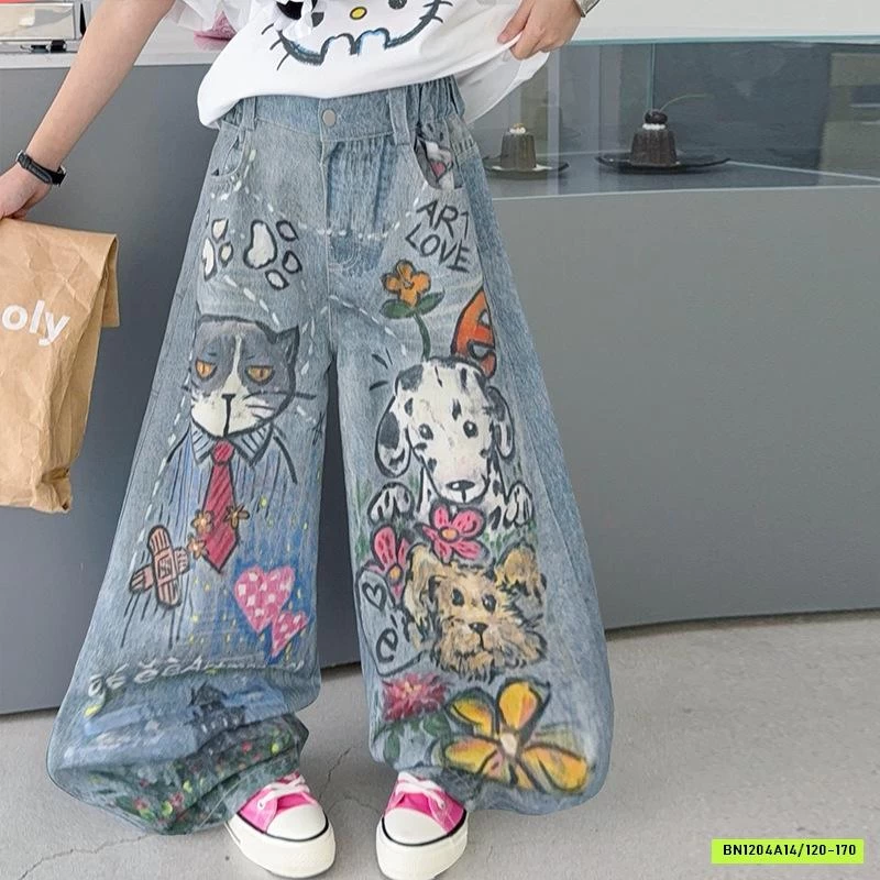 ÁO KITTY MIX JEANS HỌA TIẾT