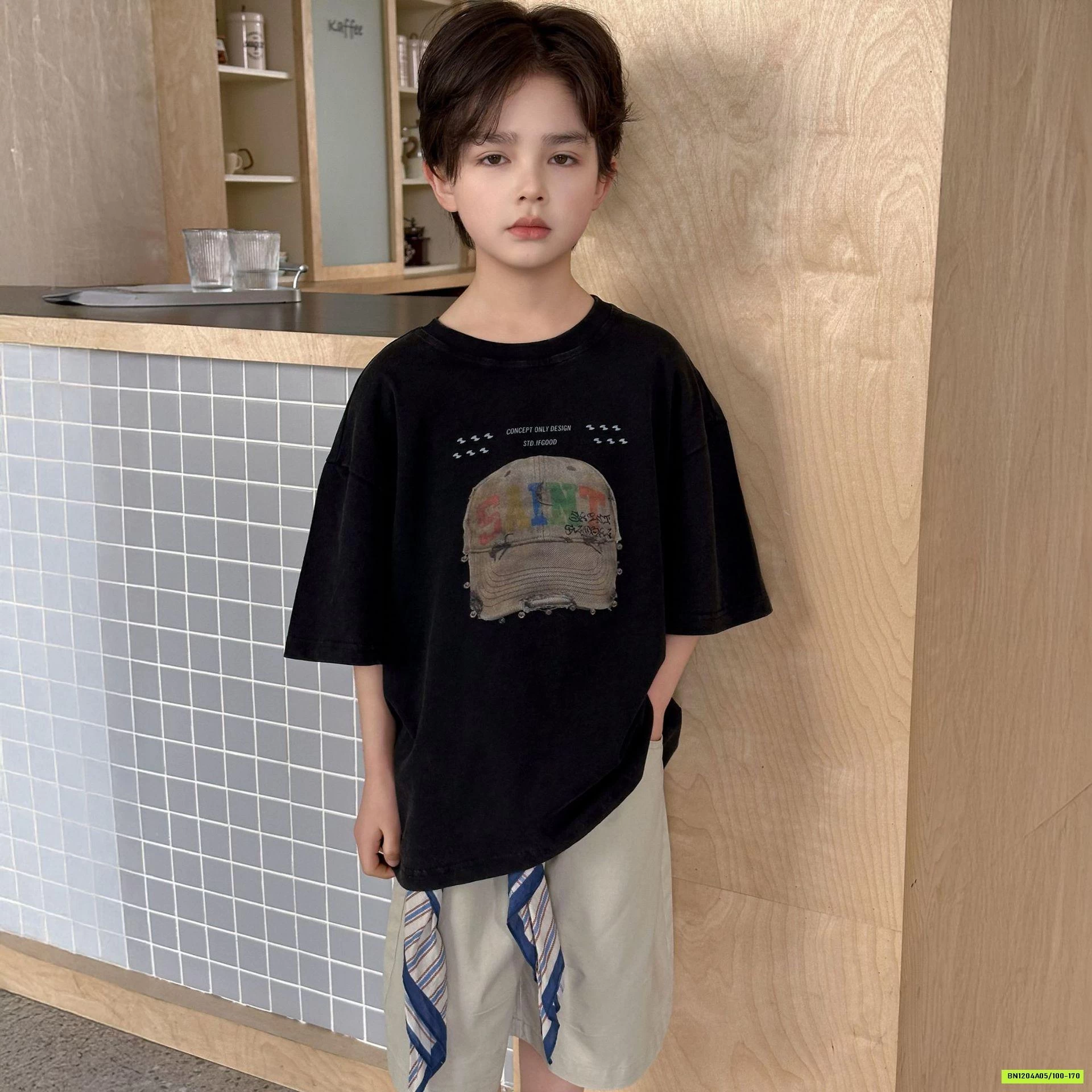 ÁO THUN IN MŨ KẾT ĐEN NGẦU