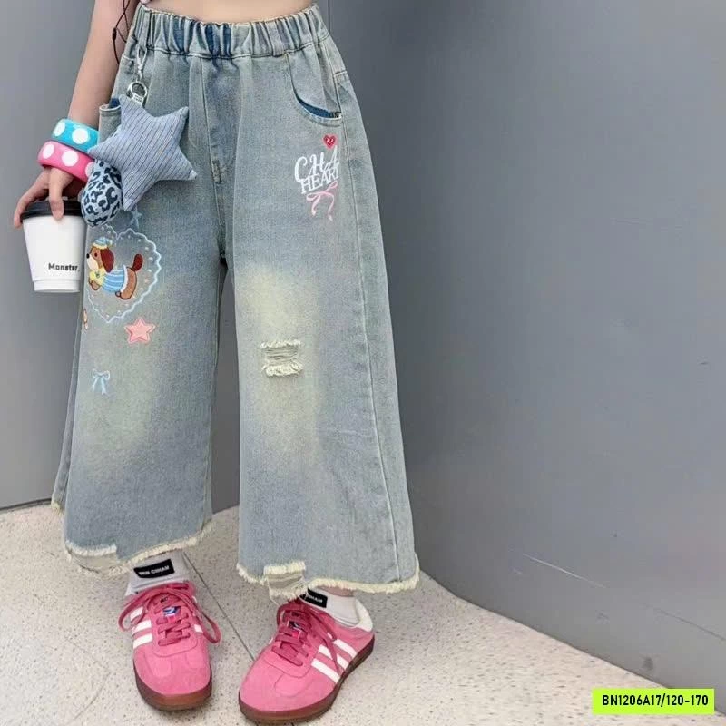 ÁO THUN HỒNG HOẠT TIẾT MIX JEANS LỠ
