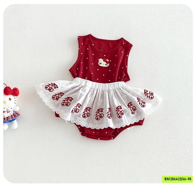ROMPER ĐỎ KÈM CHÂN VÁY KITTY