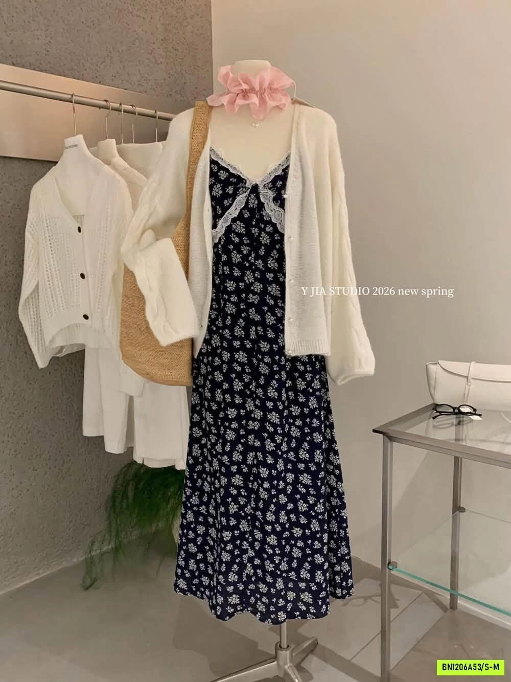 SÉT VÁY HOA 2 DÂY + CARDIGAN