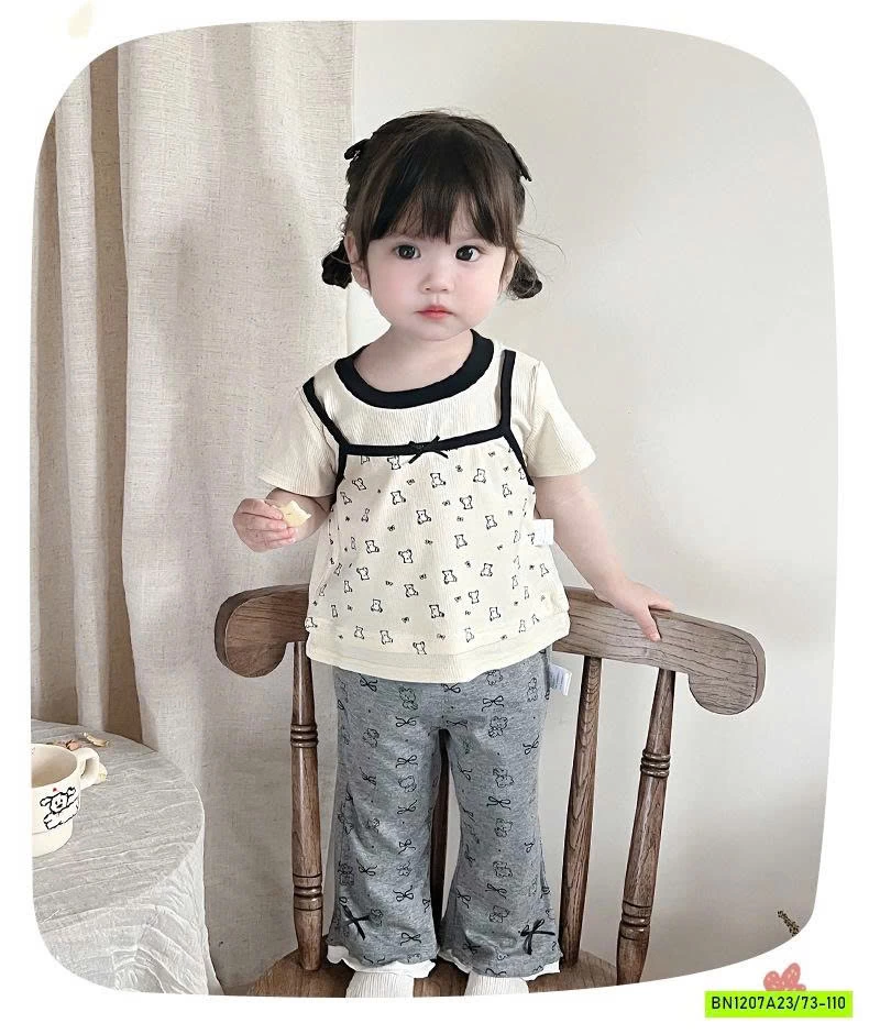 SÉT ÁO GIẢ 2 LỚP MIX QUẦN LOE