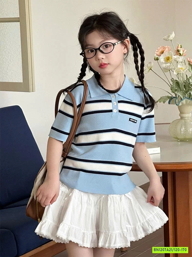 POLO MONTOGHI KẺ MIX CV TRẮNG