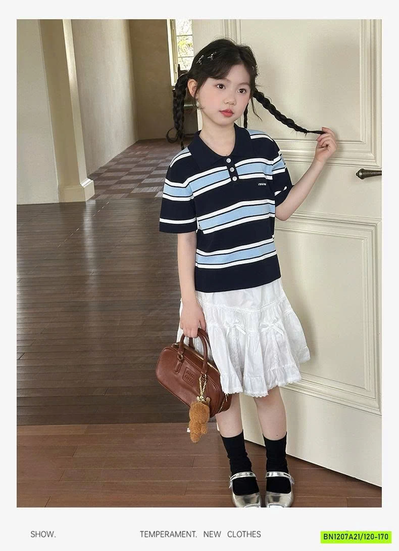 POLO MONTOGHI KẺ MIX CV TRẮNG