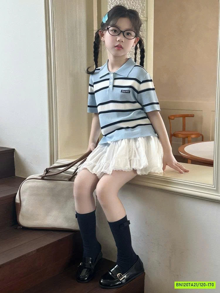 POLO MONTOGHI KẺ MIX CV TRẮNG