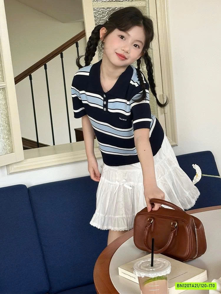 POLO MONTOGHI KẺ MIX CV TRẮNG