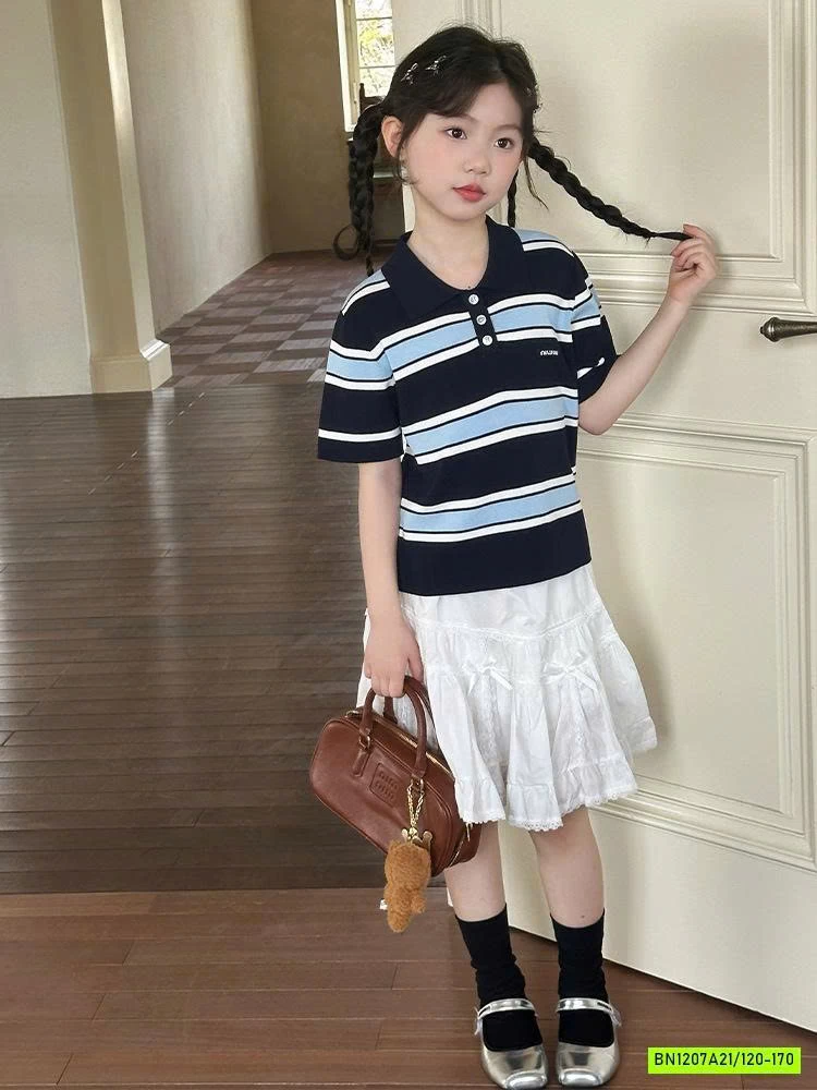 POLO MONTOGHI KẺ MIX CV TRẮNG