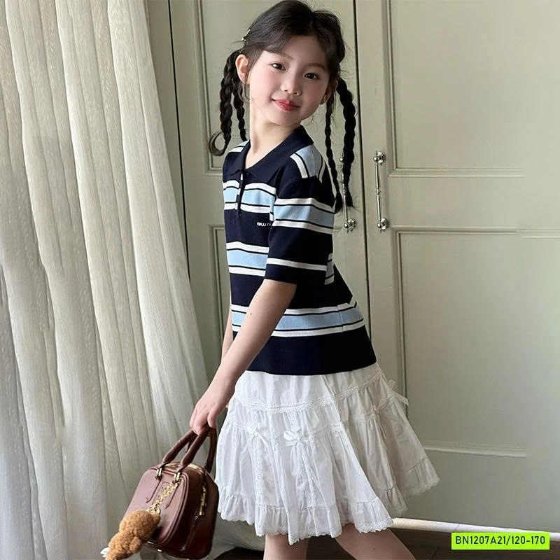 POLO MONTOGHI KẺ MIX CV TRẮNG