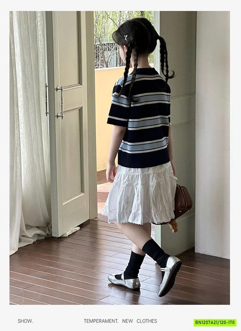 POLO MONTOGHI KẺ MIX CV TRẮNG